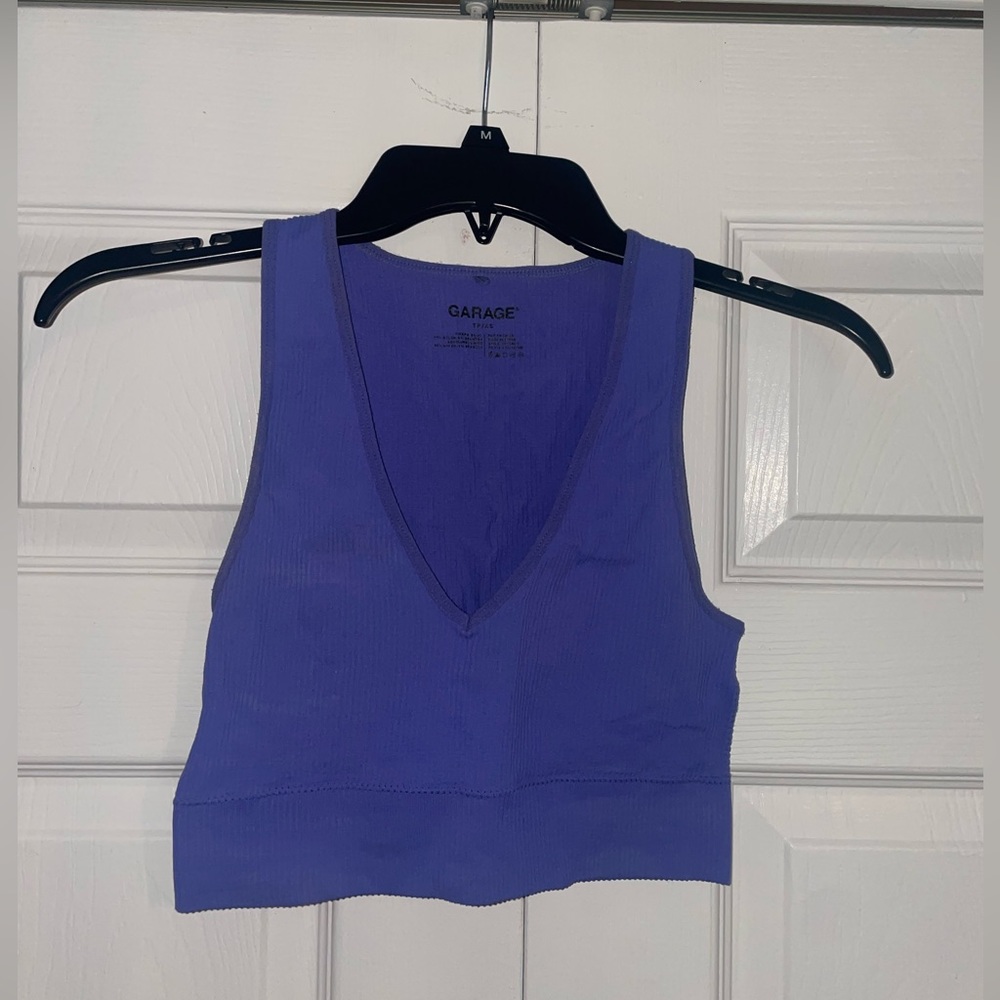 GARAGE purple blue periwinkle Stella seamless crop top size XS